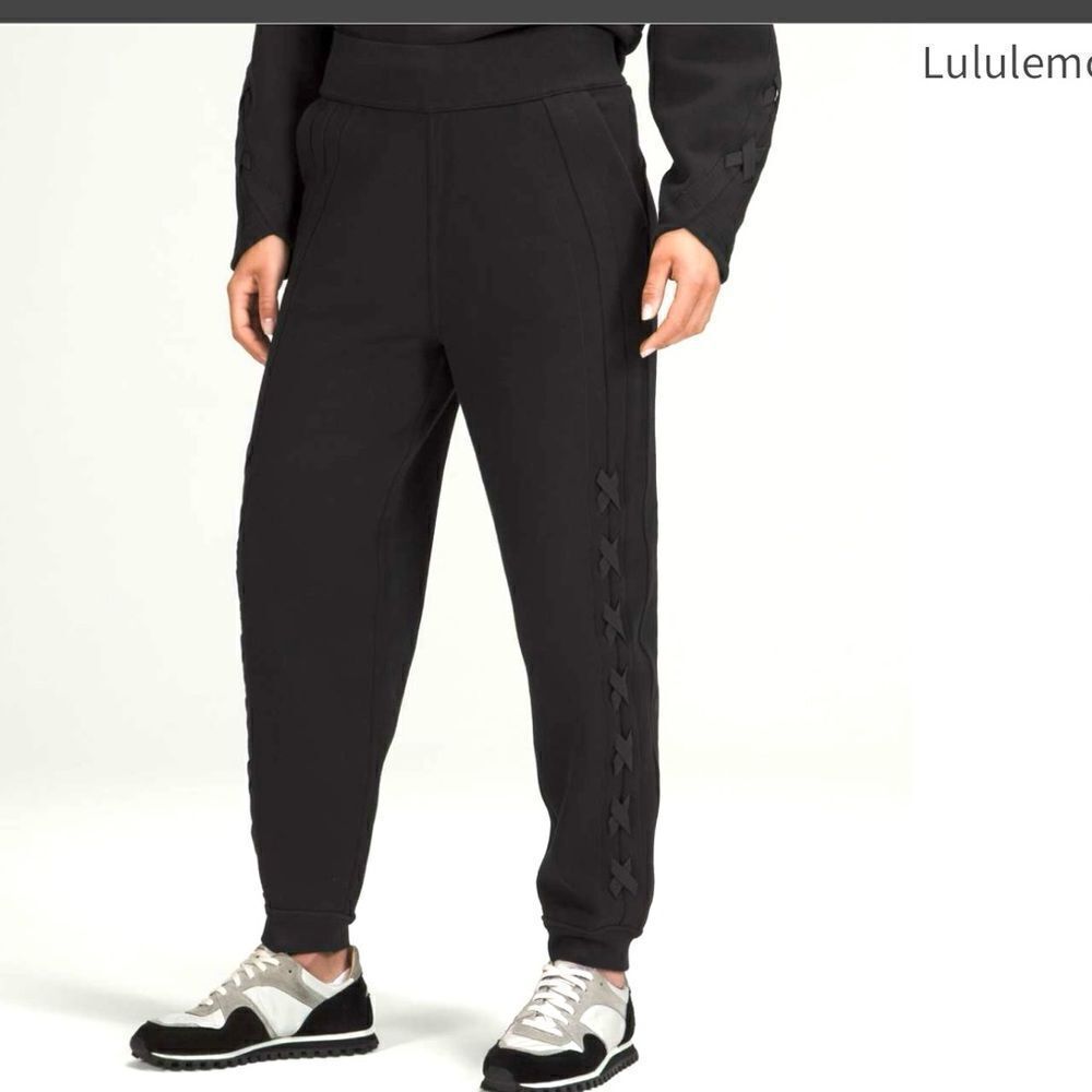 NWT New LULULEMON Braided Detail High Rise Jogger Sweatpants Black 10
